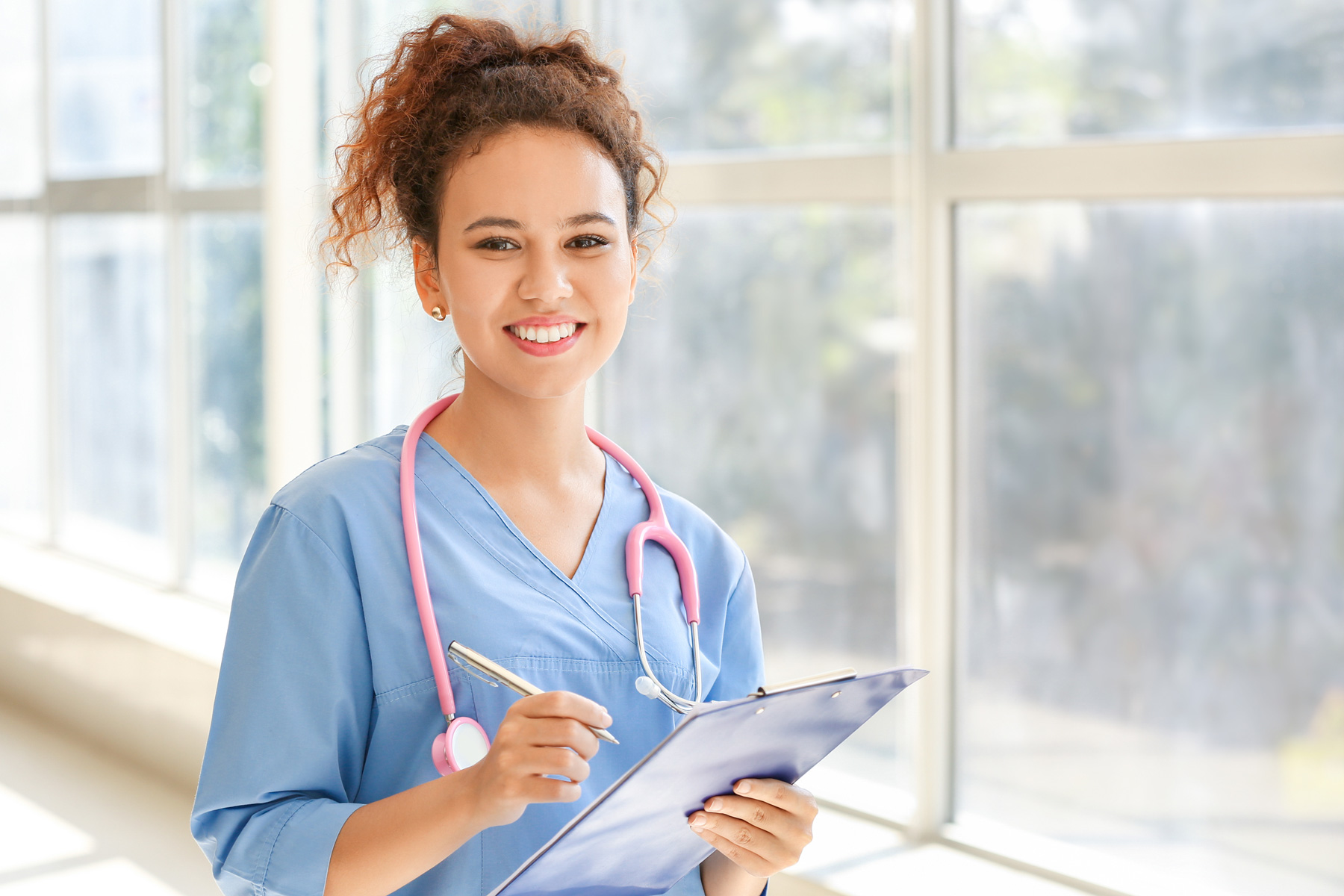 nurse smiling