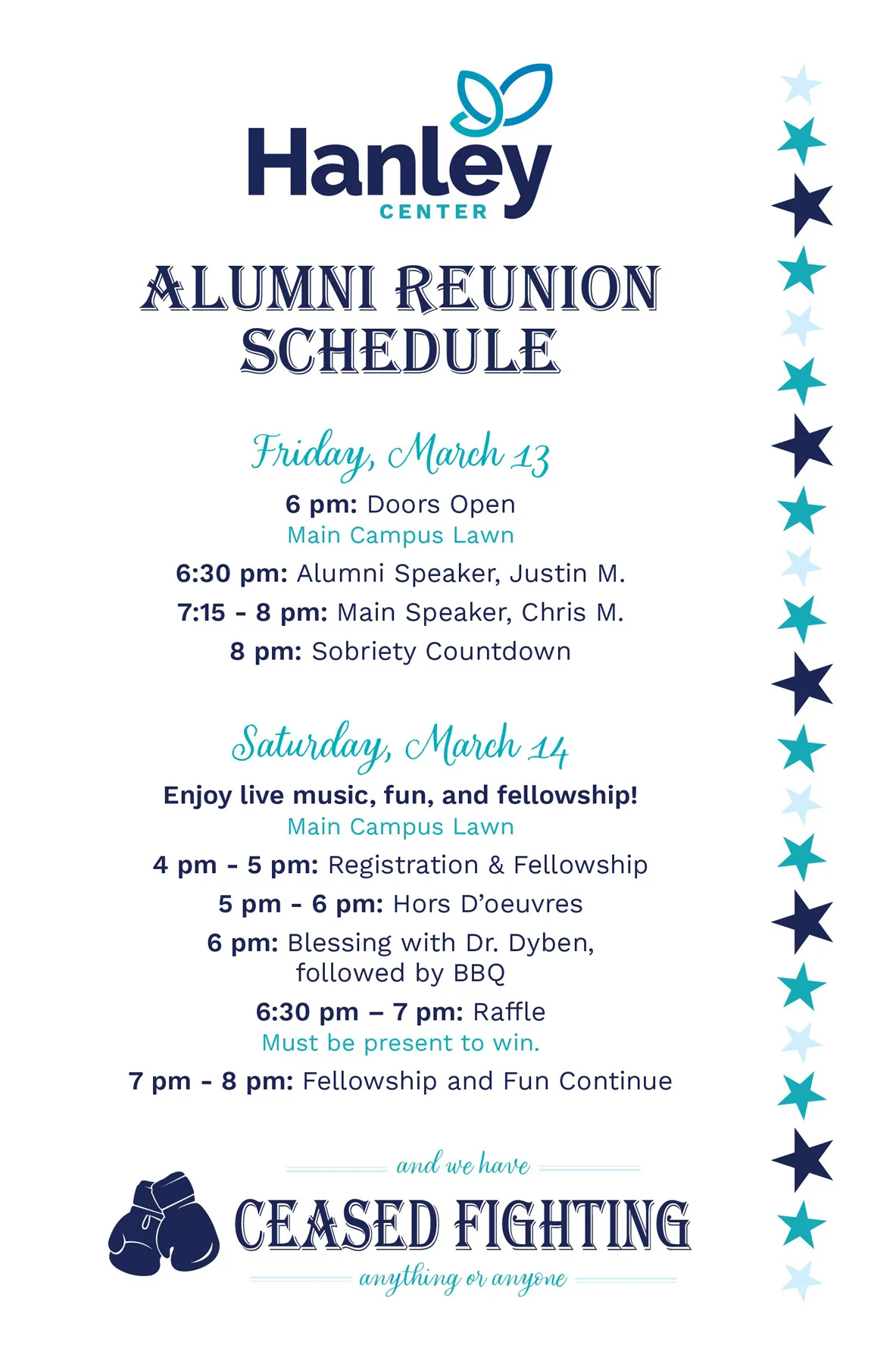 Reunion Schedule