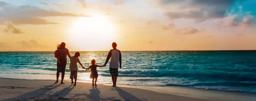 family at the beach