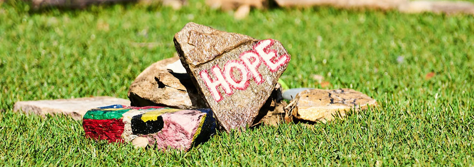 Patient painted rocks at Hanley Center